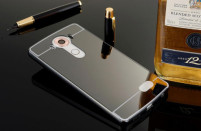 Луксозен алуминиев бъмпър с твърд огледален черен гръб за LG V10
